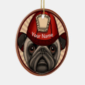 Décoration En Céramique Pug pompier (Droite)