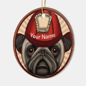 Décoration En Céramique Pug pompier (Gauche)