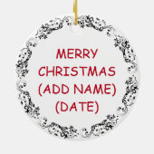 Décoration En Céramique Pun de pastèque Noël personnalisé (Dos)