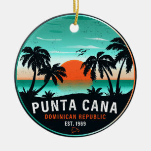 Décoration En Céramique Punta Cana Dominicaine Retro Sunset Souvenir 80s