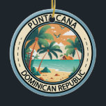 Décoration En Céramique Punta Cana République Dominicaine Badge de case<br><div class="desc">Design vectoriel Punta Cana. La région de Bávaro et Punta Cana forment ce qu'on appelle la Costa del Coco,  ou Côte des cocotiers,  une zone de luxueux complexes tout compris.</div>