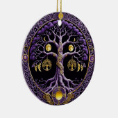 Décoration En Céramique Purple and Gold Tree of Life Mandala (Droite)