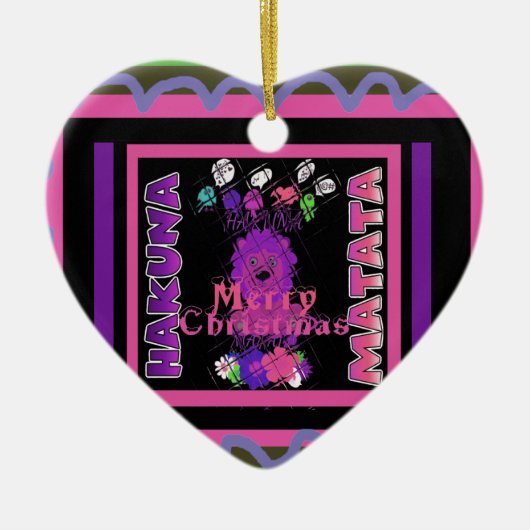 Décoration En Céramique Purple Baby Simba Joyeux Noël Collection (Devant)