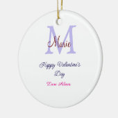 Décoration En Céramique Purple pastel happy Valentine's day pink monogram  (Gauche)