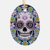Décoration En Céramique Purple Sugar Skull (Dos)