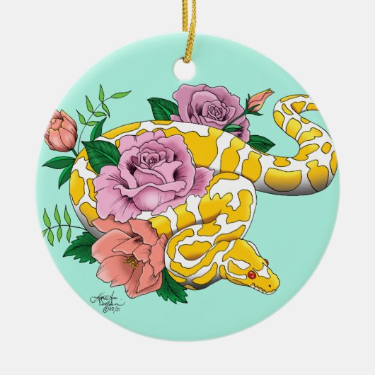 Décoration En Céramique Python albino (Devant)