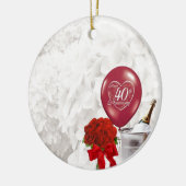 Décoration En Céramique quarantième Anniversaire de mariage (Gauche)