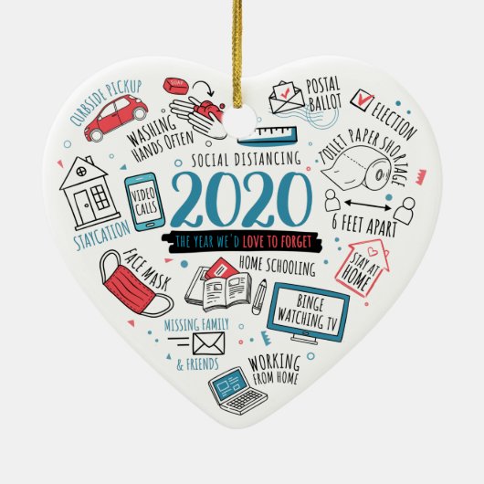 Décoration En Céramique Quarantine Christmas Funny 2020 (Dos)