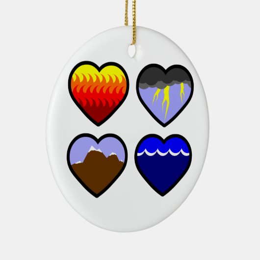 Décoration En Céramique Quatre coeurs d'éléments (Droite)