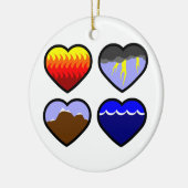 Décoration En Céramique Quatre coeurs d'éléments (Gauche)