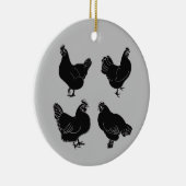 Décoration En Céramique Quatre poules~Silhouette~Motif (Droite)