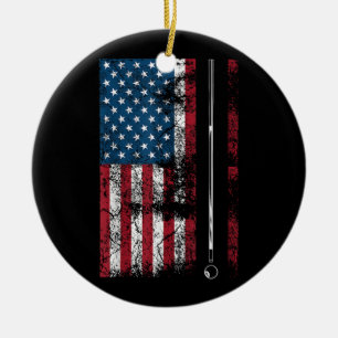 Décoration En Céramique Queue de billard drapeau américain Mignon jeu de t