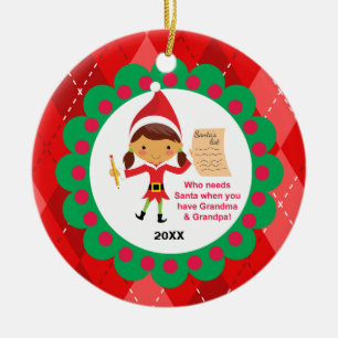 Décoration En Céramique Qui a besoin de Père Noël Grand-mère et grand-père