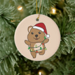 Décoration En Céramique Quokka Christmas Winter Animaux Quokkas Céramique<br><div class="desc">Christmas quokka with fairy lights. Funny animals with toxits and snow for the holidays. A sweet Christmas greeting. Quokkas are cute animals and perfect for Christmas.</div>
