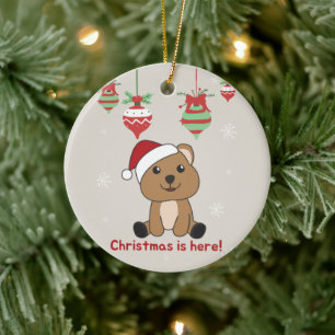 Décoration En Céramique Quokka Noël Neige Animaux d'hiver Quokkas Ceram