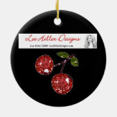 Décoration En Céramique RAB Rockabilly Cherries Coeur Empreinte de léopard (Dos)