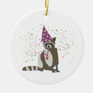 Décoration En Céramique Raccoon - Animaux ayant une fête