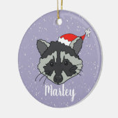 Décoration En Céramique Raccoon de Noël (Gauche)