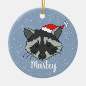 Décoration En Céramique Raccoon de Noël (Devant)