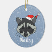 Décoration En Céramique Raccoon de Noël (Gauche)