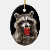 Décoration En Céramique Raccoon Fun Dated Boire Café (Devant)