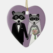 Décoration En Céramique Raccoons Mariée et Groom Mignonne Mariage Keepsaké (Droite)
