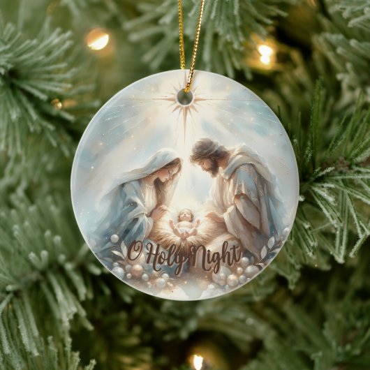 Décoration En Céramique Radiant Holy Family Nativity Scene (Arbre)