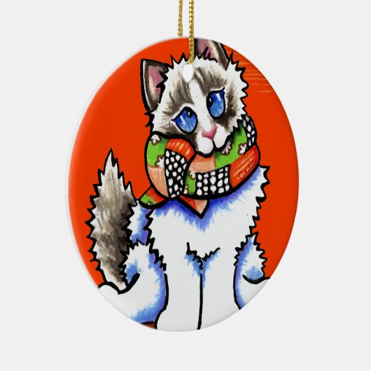 Décoration En Céramique Ragdoll Chat Tout Monté (Droite)