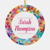Décoration En Céramique Rainbow Glass Mosaic Circle Frame Name (Devant)