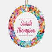 Décoration En Céramique Rainbow Glass Mosaic Circle Frame Name (Gauche)