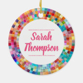 Décoration En Céramique Rainbow Glass Mosaic Circle Frame Name (Dos)