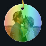 Décoration En Céramique Rainbow Heart Photo Snowflakes Christmas LGBTQ<br><div class="desc">Rainbow Heart LGBTQ ornement de vacances. Ajoutez votre message personnalisé à l'arrière.</div>