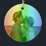 Décoration En Céramique Rainbow Heart Photo Snowflakes Christmas LGBTQ<br><div class="desc">Rainbow Heart LGBTQ ornement de vacances. Ajoutez votre message personnalisé à l'arrière.</div>