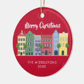 Décoration En Céramique Rainbow Row Charleston Noël (Gauche)