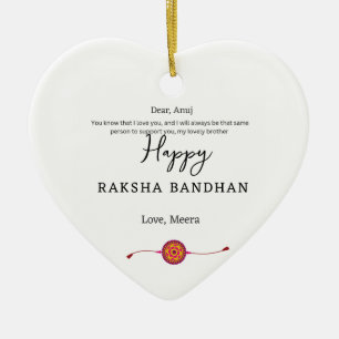 Décoration En Céramique Raksha bandhan, carte joyeuse de rakhi,