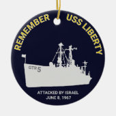 Décoration En Céramique RAPPELEZ-VOUS USS LIBERTY : Attaqué par notre alli (Devant)