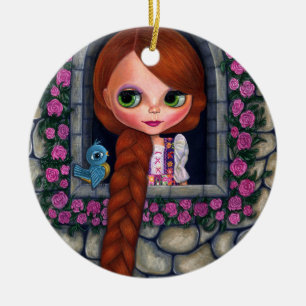 Décoration En Céramique Rapunzel Big Eyes Girl