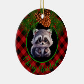 Décoration En Céramique Raton laveur rustique cône de pin gris noir (Droite)