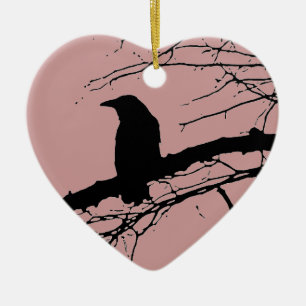 Décoration En Céramique Raven a fendu le coeur