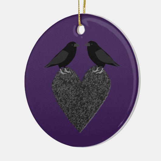 Décoration En Céramique Ravens gothiques et Black Heart Custom (Gauche)