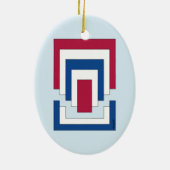 Décoration En Céramique Rectangle Abstrait en rouge, blanc et bleu (Dos)