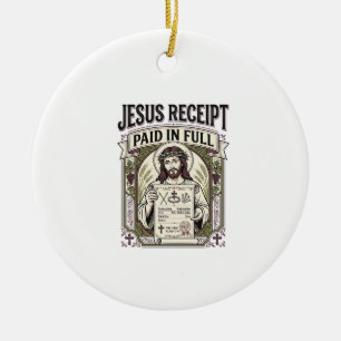 Décoration En Céramique Reçu de Jésus payé en totalité Reçu de Jésus payé