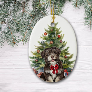 Décoration En Céramique Red Bow Havanese Chien Noël