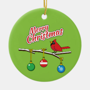 Décoration En Céramique Red Cardinal on Christmas