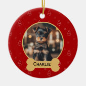 Décoration En Céramique Red Christmas Dog Name Holiday Keepsake (Devant)