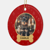 Décoration En Céramique Red Christmas Dog Name Holiday Keepsake (Gauche)