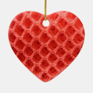 Décoration En Céramique Red Colored crochet Fabric Look