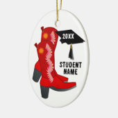 Décoration En Céramique Red Cowboy Boots Graduation (Gauche)