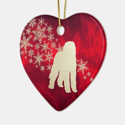 Décoration En Céramique Red Gold Snowflake Labradooda Chien (Gauche)