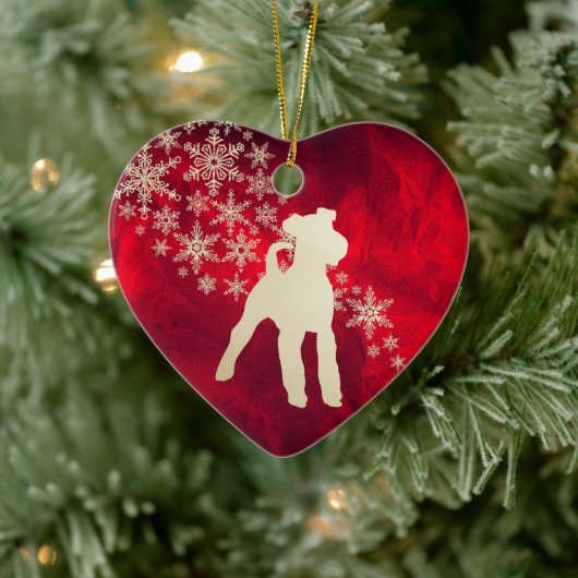 Décoration En Céramique Red Gold Snowflon Fox Terrier (Arbre)